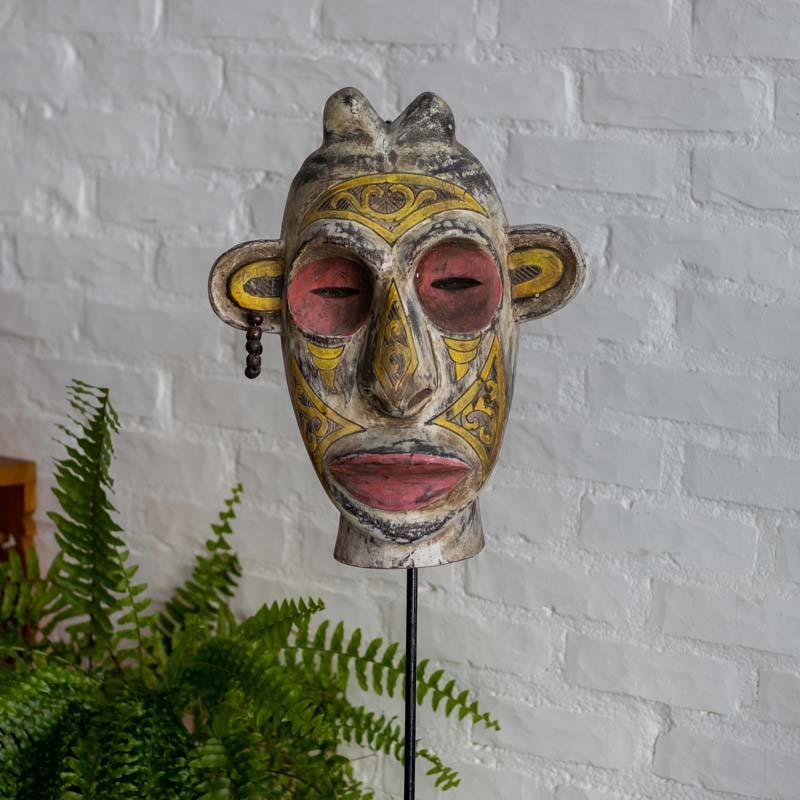 mascara decorativa bornéu ásia tradição cultura decoração casa exótica escultura madeira albizia bali indonésia loja artesintonia 02
