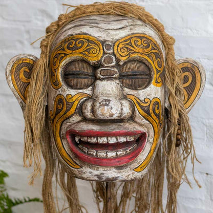 mascara lutador borneo asia tradicao cultura decoracao casa exotica escultura madeira albizia bali indonesia loja artesintonia 09