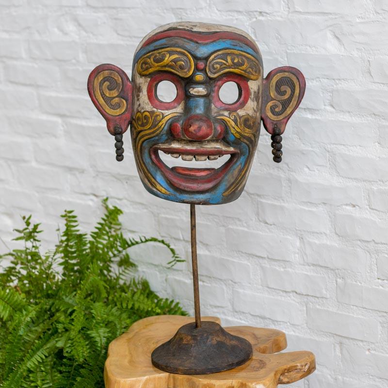 mascara lutador borneo asia tradicao cultura decoracao casa exotica escultura madeira albizia bali indonesia loja artesintonia 10