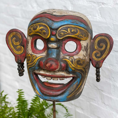 mascara lutador borneo asia tradicao cultura decoracao casa exotica escultura madeira albizia bali indonesia loja artesintonia 11