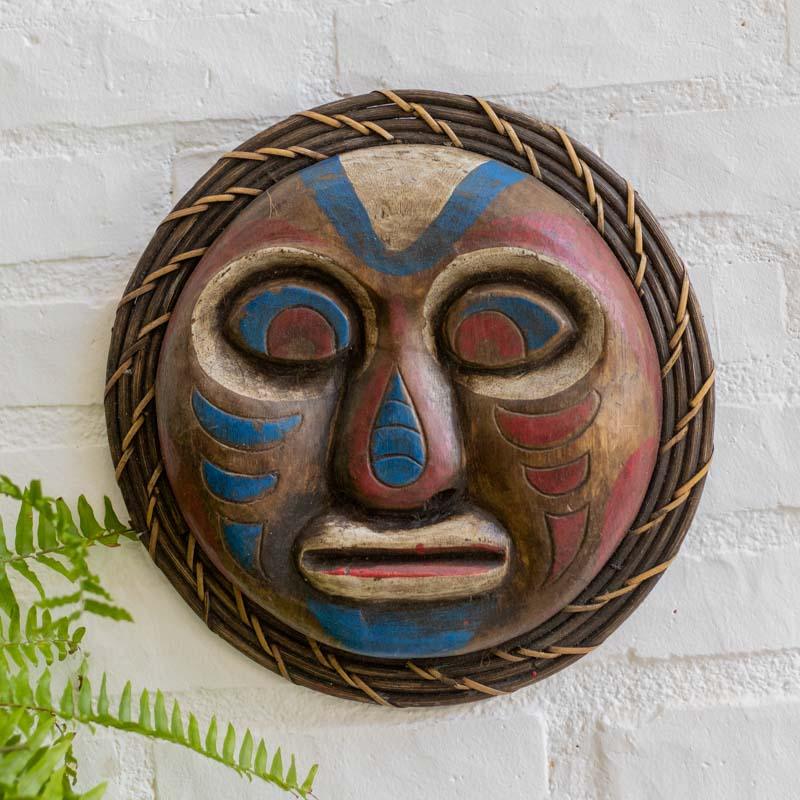 mascara lutador borneo asia tradicao cultura decoracao casa exotica escultura madeira albizia bali indonesia loja artesintonia 01