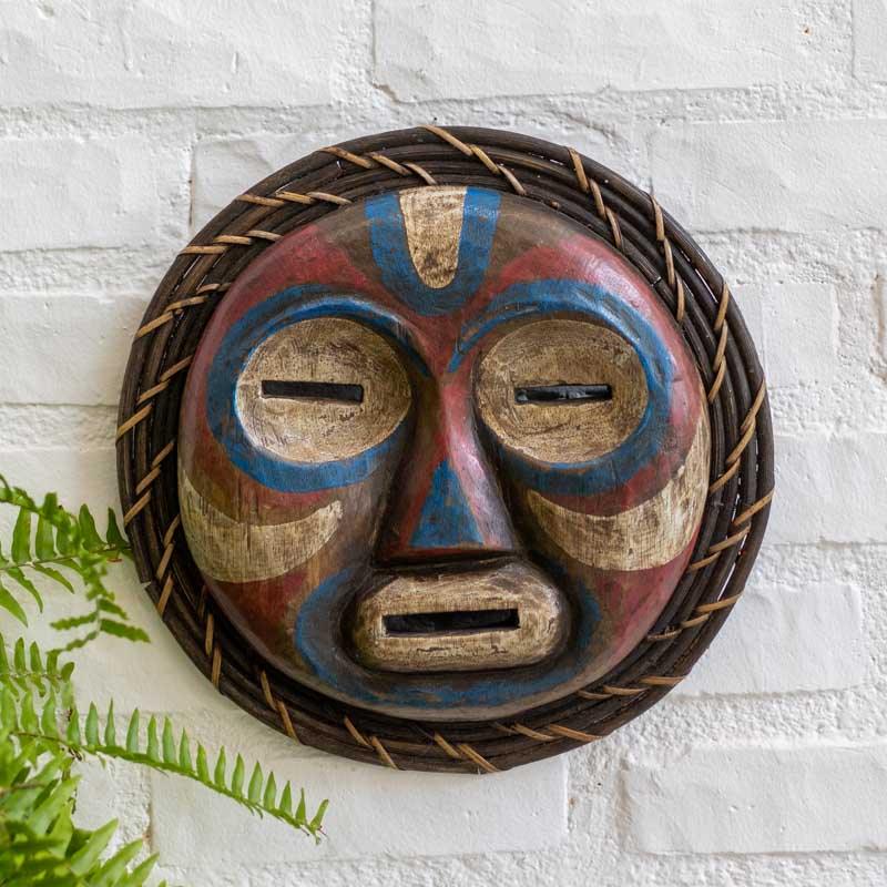 mascara lutador borneo asia tradicao cultura decoracao casa exotica escultura madeira albizia bali indonesia loja artesintonia 04