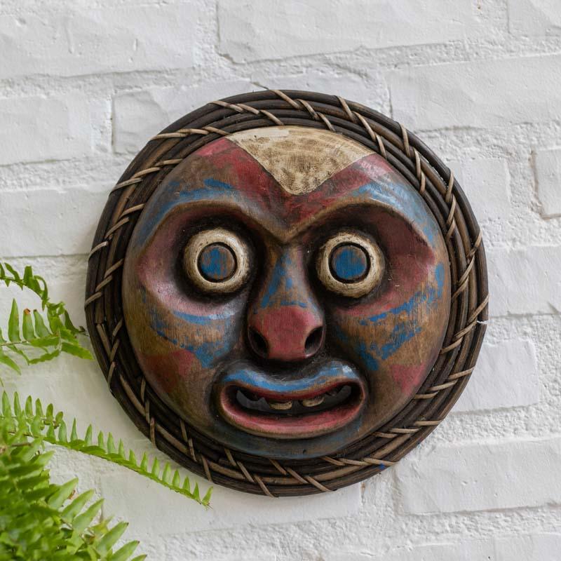 mascara lutador borneo asia tradicao cultura decoracao casa exotica escultura madeira albizia bali indonesia loja artesintonia 07