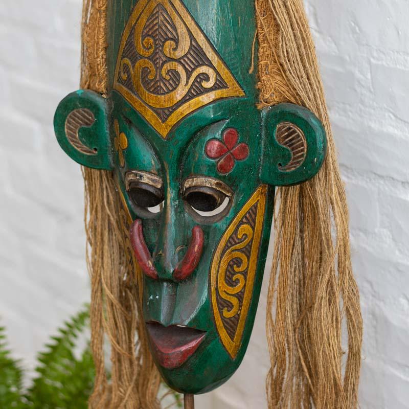 mascara lutador borneo asia tradicao cultura decoracao casa exotica escultura madeira albizia bali indonesia loja artesintonia 02
