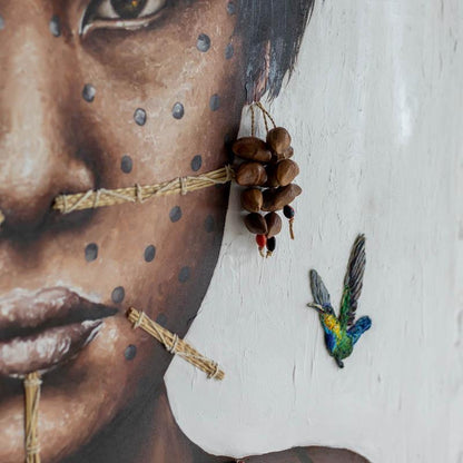 tela pintura quadro indigena yanomami crianca jovem artista matheuspereira brasil tribos cultura inovacao design decoracao casa parede loja artesintonia 07