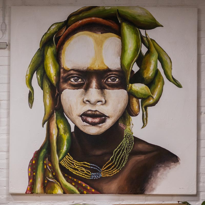 tela quadro pintura decoracao parede casa africa etnica crianca olhar cultura artista matheus pereira comprar loja artesintonia 01