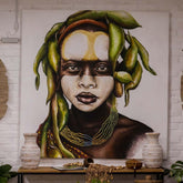 tela quadro pintura decoracao parede casa africa etnica crianca olhar cultura artista matheus pereira comprar loja artesintonia 03