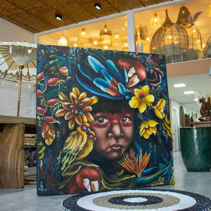 tela pintura arte indigena etnica brasil decorativa casa parede matheus pereira brazilian decorative fabrics 03