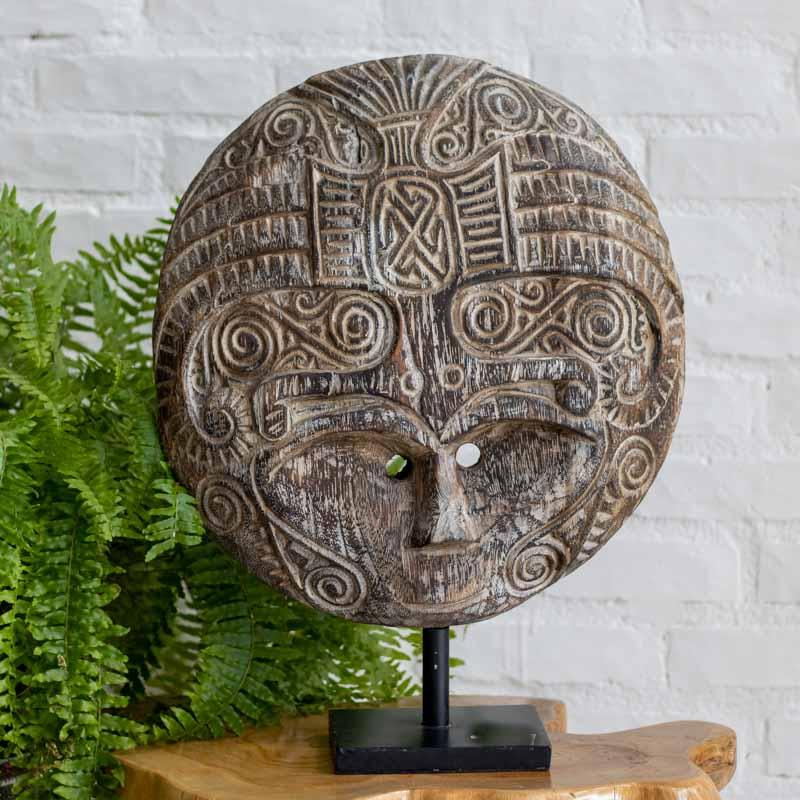 mascara decorativa madeira timor bali indonesia etnica artesanal desenhos entalhos loja artesintonia 01