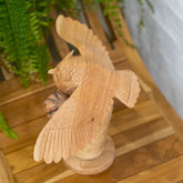 escultura madeira tronco rustica coruja entalhada bali decoracao casa artesanato 03