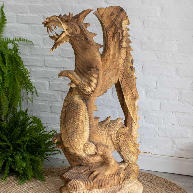 escultura dragao madeira entalhada suar bali mitologia mistico indonesia animais cultura oriental decoracao artesanal 03