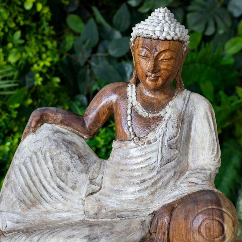 buda deitado madeira suar nirvana descanso serenidade bali indonesia entalho artesanato casa altar loja artesintonia 
