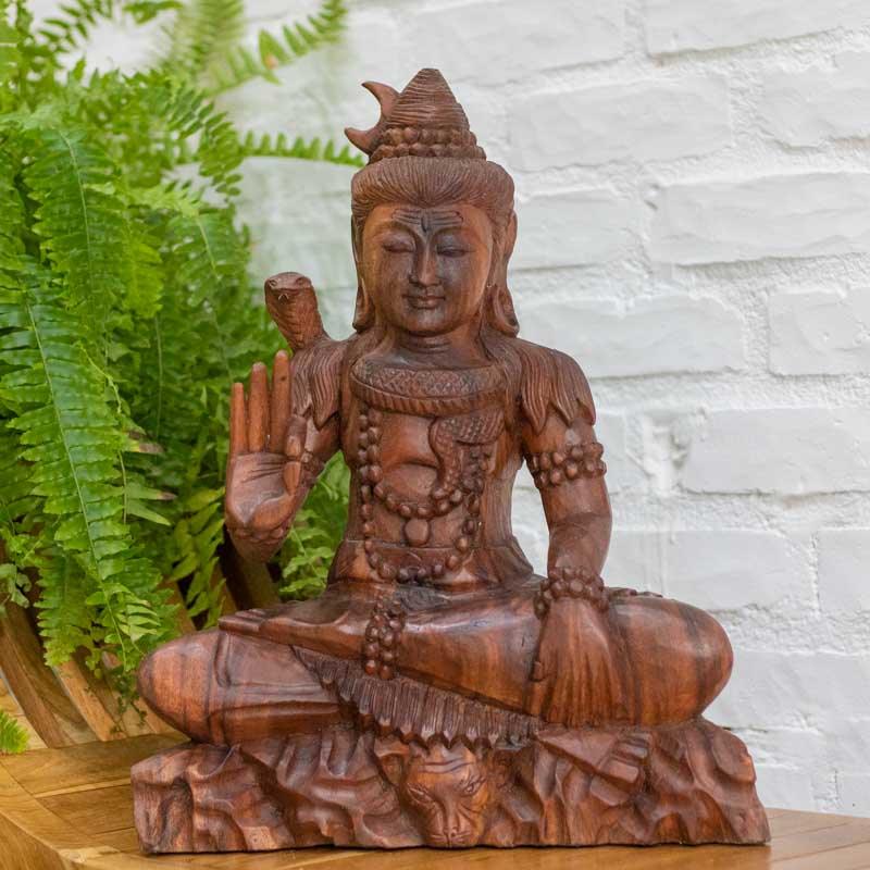 escultura estatua deus shiva madeira entalhada suar bali indonesia significado espiritual renovacao destruicao yoga loja artesintonia 01