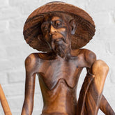 escultura madeira suar pescador bali indonesia cultura peixe historias artesanato decoracao homem realista decoracao loja artesintonia 03&