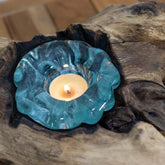 suporte vela porta-velas vidro madeira teca teka tronco arte decorativa decoração decor utilitária utilitário bali balinesa balines indonesia wood glass home house lar casa ambiente plantas flores planta flor artesão artesanato