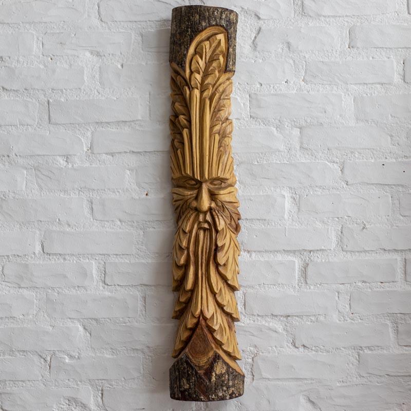 escultura mascara artesanal tronco rustico arvore decoracao casa bali indonesia homem rosto greenman loja artesintonia 01
