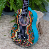 ukulele aborigene artesanato pintura madeira bali instrumento musical som ritmo musica melodia tocar cultura loja artesintonia 02