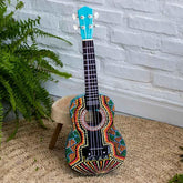 ukulele aborigene artesanato pintura madeira bali instrumento musical som ritmo musica melodia tocar cultura loja artesintonia 03