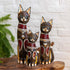 OK32 New trio gatos madeira bali decoracao artesintonia mosaico handicraft wood arts 1