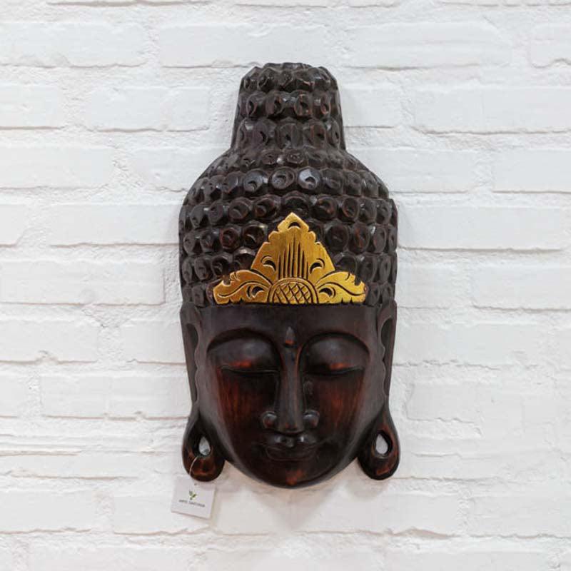 Cabeça de Buda em Madeira - Arte &amp; Sintonia 2023, Bali - OKA, bali23, Budas, Budas / Monges, Indonésia / Bali, Madeira Albezia, mascaras decorativas