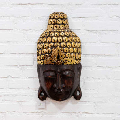 Cabeça de Buda em Madeira - Arte &amp; Sintonia 2023, Bali - OKA, bali23, Budas, Budas / Monges, Indonésia / Bali, Madeira Albezia, mascaras decorativas