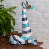 girafa escultura estatua entalhada madeira esculpida carved wood balinese indonesia animais decorativos artesintonia loja online