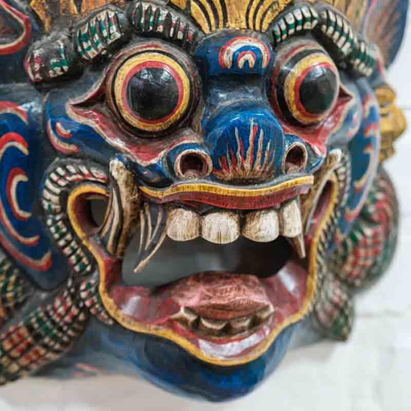 máscara de rímel barong oração balinesa protetor indonésia decoração parede paredes decoração objetos artesanais entalhados na madeira artesintonia 2