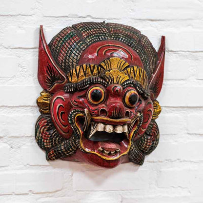 máscara de rímel barong oração balinesa protetor indonésia decoração parede paredes decoração objetos artesanais entalhados na madeira artesintonia 3