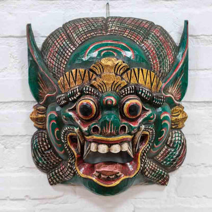 máscara de rímel barong oração balinesa protetor indonésia decoração parede paredes decoração objetos artesanais entalhados na madeira artesintonia 5