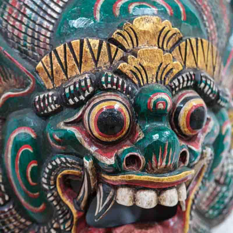 máscara de rímel barong oração balinesa protetor indonésia decoração parede paredes decoração objetos artesanais entalhados na madeira artesintonia 6