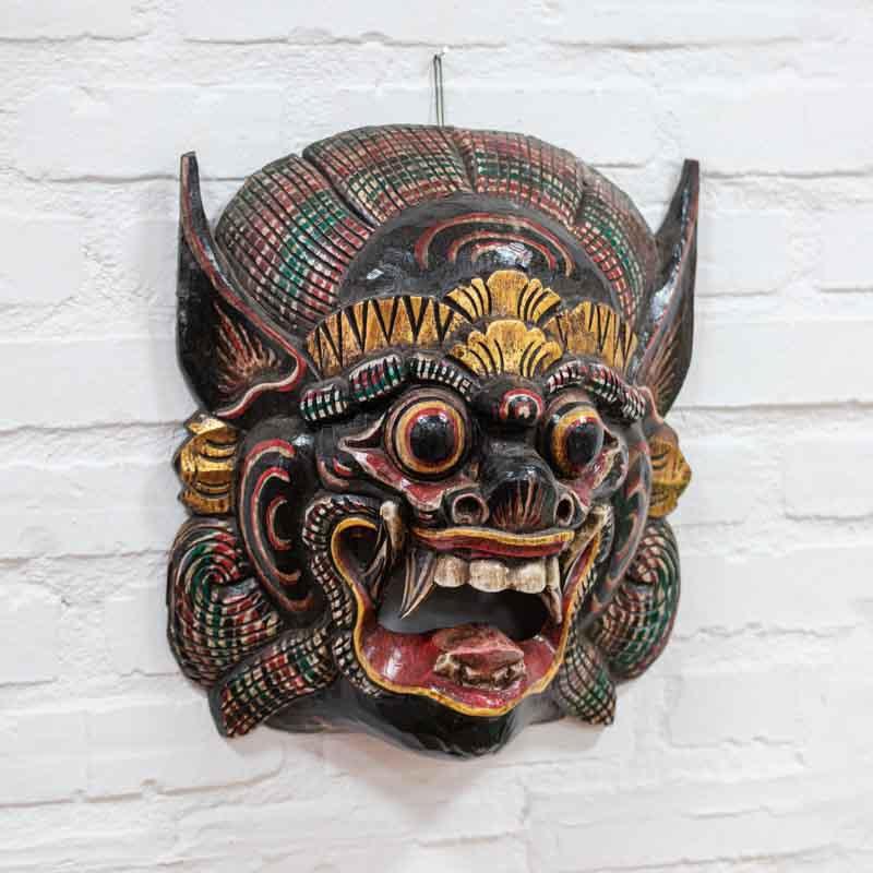 máscara de rímel barong oração balinesa protetor indonésia decoração parede paredes decoração objetos artesanais entalhados na madeira artesintonia 7
