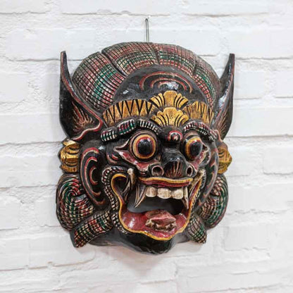 máscara de rímel barong oração balinesa protetor indonésia decoração parede paredes decoração objetos artesanais entalhados na madeira artesintonia 7