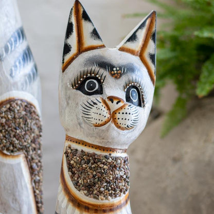 Trio Gatos Decorativos de Bali - Arte &amp; Sintonia animais, bali2021, gatos, lancamentos, madeira