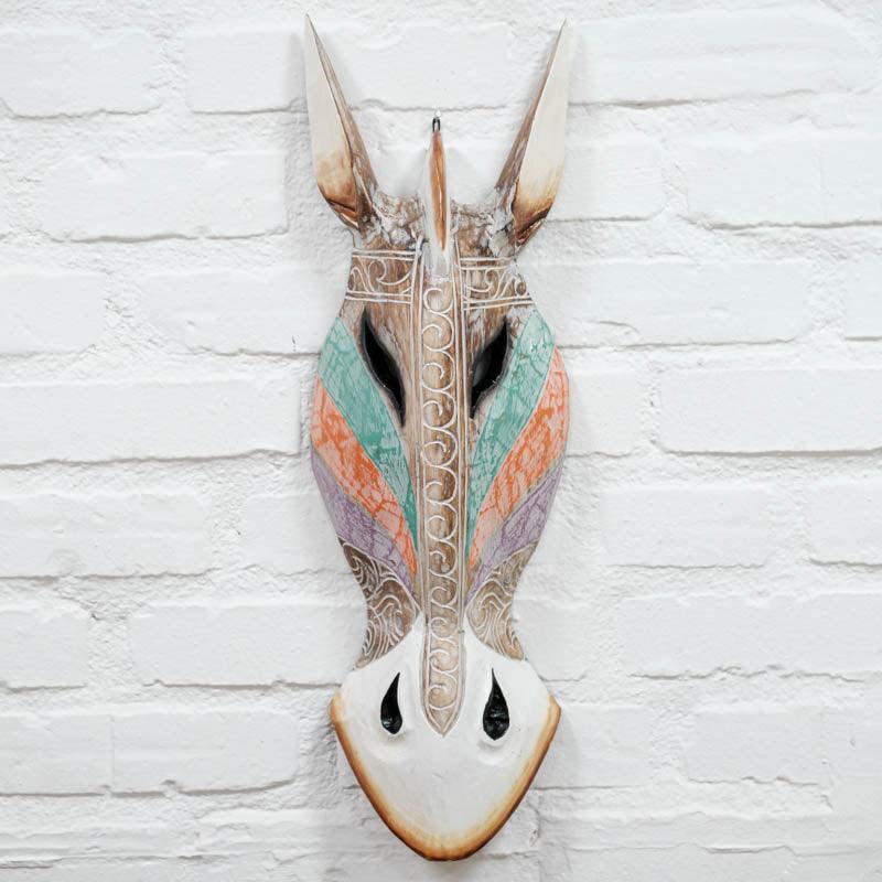 Máscara artesanal para decoração de paredes, artesanato balinês entalhado em madeira para decorar sua casa... Loja de decorações orientais para seu ambiente!