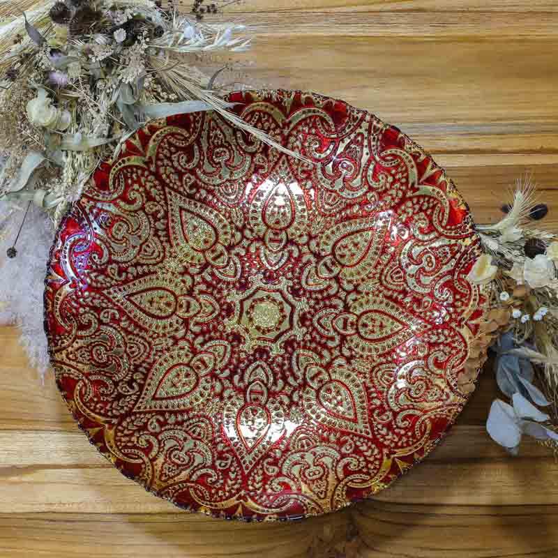 prato decorativo turco fruteira vidro turquia turca artesanatos decorativos bandeja mandala decoracoes casa home cozinha sala de estar artesintonia
