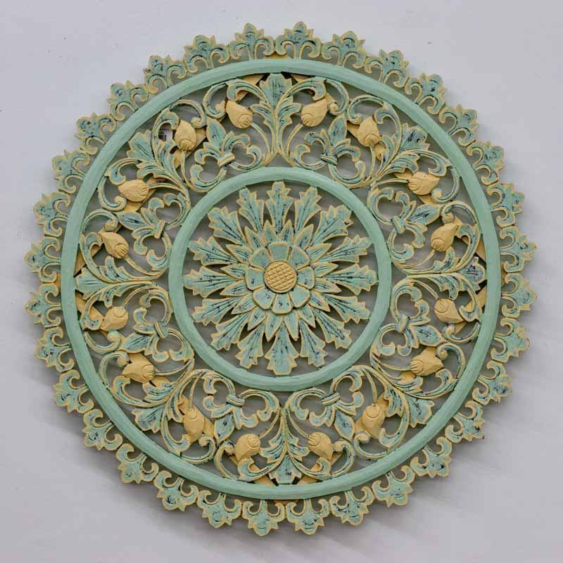 mandala antik pastel decoracao paredes balinesa indonesia objetos decorativos wall decoration carved 