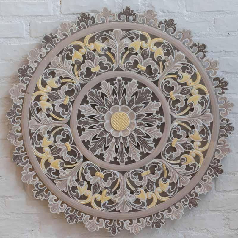 mandala antik pastel decoracao paredes balinesa indonesia objetos decorativos wall decoration carved