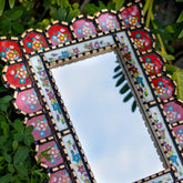 espelho etnico peruano artesanal vidro decoração parede floral vintage cultura peru espelho decorativo 02
