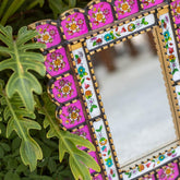 espelho etnico peruano artesanal vidro decoração parede floral vintage cultura peru espelho decorativo 04