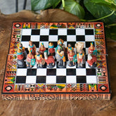 jogo xadrez ceramica madeira peru inca etnico tabuleiro pecas artesintonia play chess 08