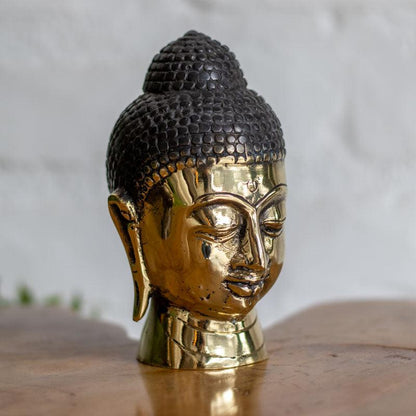 cabeca buda bronze escultura decoracao casa altar iluminacao serenidade elegancia zen bali indonesia artesintonia loja 04