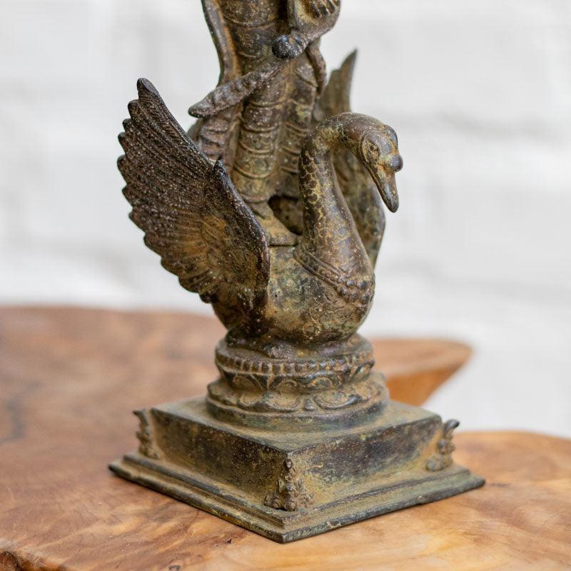 deusa hindu saraswati artes musica sabedoria benevolencia cisne bali bronze escultura indonesia altar estudos mulher feminino sagrado loja artesintonia 04