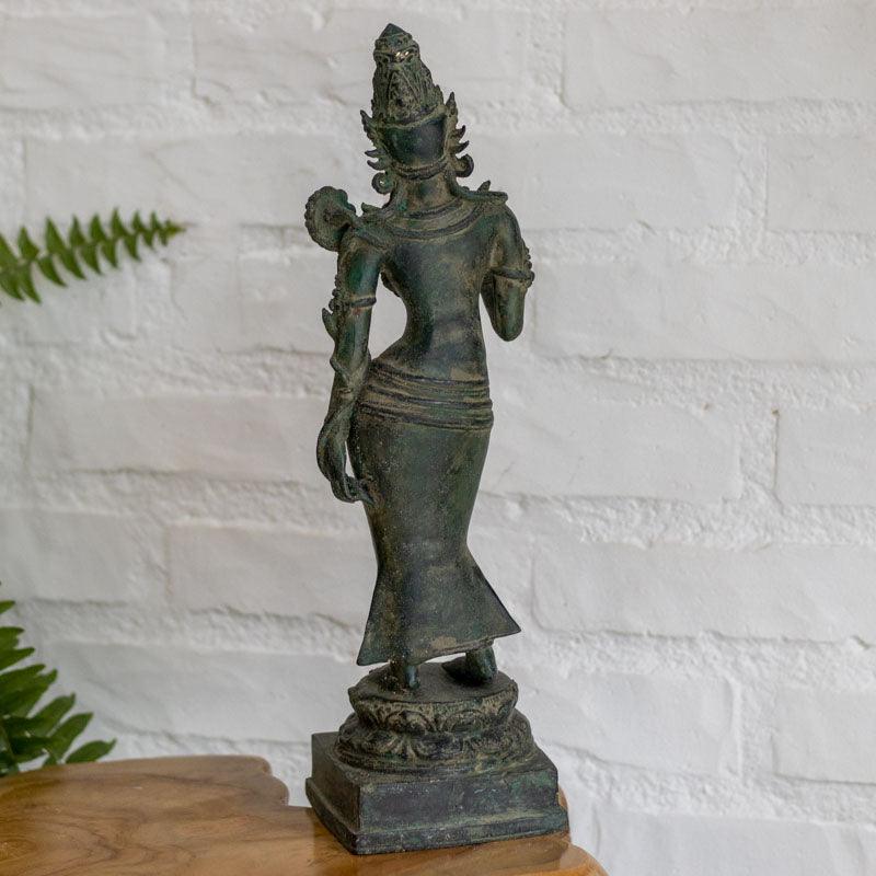 escultura deusa tara bronze bali indonesia compaixao protecao budismo zen feminino decoracao altar flor loja artesintonia 03