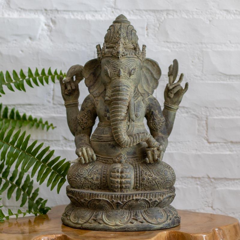escultura deus ganesha prosperidade bronze barong protecao dualidade cultura bali indonesia altar devocao iluminacao elefante leao loja artesintonia 01