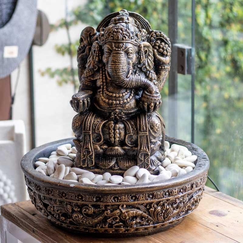 fonte ganesha elefante deus hindu prosperidade agua jardim decoracao casa fibrocimento bali indonesia oriental loja artesintonia 01