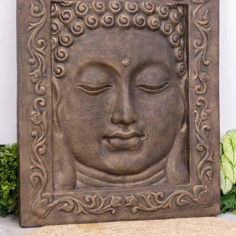 painel tela face buda fibrocimento jardim decoracao bali arte indonesia zen meditacao budismo design interiores feng shui artesanato comprar loja artesintonia 