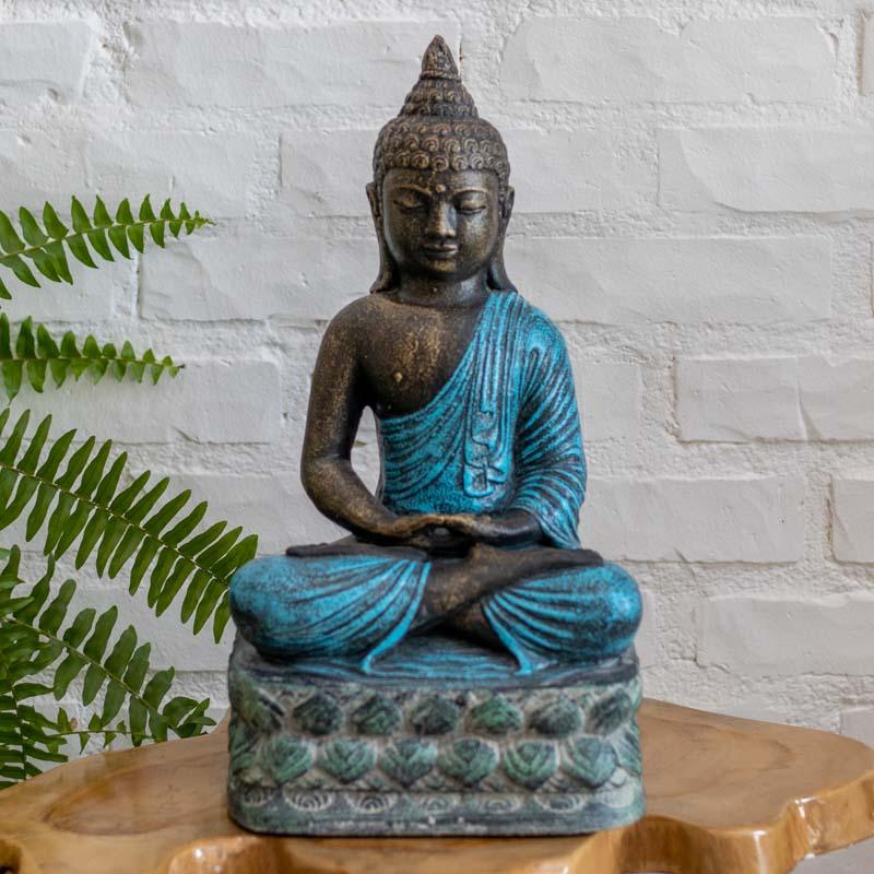 escultura-buda-zen-azul-medicina-budismo-espiritual-nirvana-meditacao-altar-decor 01