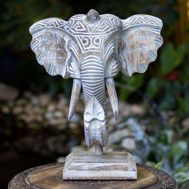 escultura elefante etnico cabeca madeira bali indonesia entalhado artesanal loja artesintonia decoracao 01