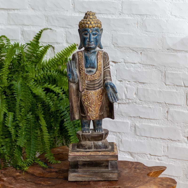 escultura buda thai madeira bali indonesia decoracao zen espiritual evolucao mudras posturas altar meditacao 03 