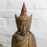 Escultura Buda Thai em Madeira - Arte & Sintonia 2024, Bali - WAR, Bali24, Budas / Monges, entalhada, Indonésia / Bali, Madeira, Madeira Outras